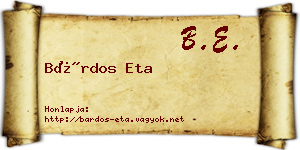 Bárdos Eta névjegykártya
